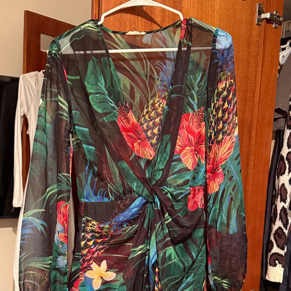 Floral Maxi Sheet Dress - tropical beach vibes